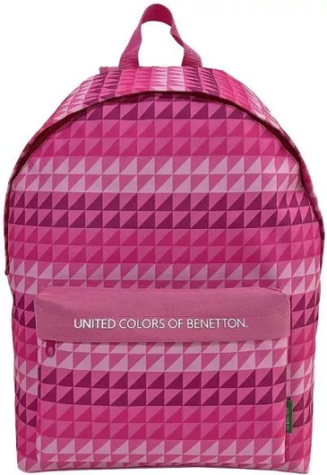 Σχολική Τσάντα Γυμνασίου - Λυκείου United Color Of Benetton 30x17x41cm Ροζ