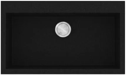 Νεροχύτης Sanitec Ultra Granite Ένθετος από Συνθετικό Γρανίτη 79x50cm Nero