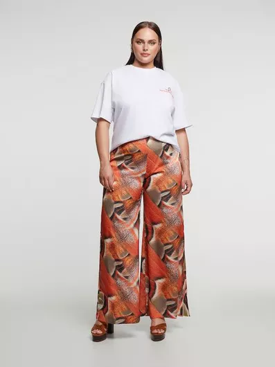 Mat Fashion Παντελόνα Γυναικεία Ψηλόμεση Υφασμάτινη Εμπριμέ Λεοπάρ