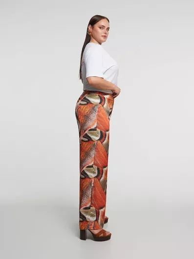 Mat Fashion Παντελόνα Γυναικεία Ψηλόμεση Υφασμάτινη Εμπριμέ Λεοπάρ