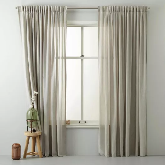 Κουρτίνα έτοιμη ραμμένη τύπου γάζα μόκα 280X140cm KE 1781 - με τρέσα