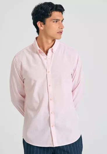 Funky Buddha Ανδρικό Μακρυμάνικο Λινό Πουκάμισο Κανονικής Γραμμής Μελανζέ