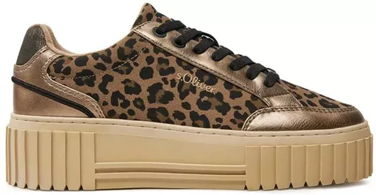 s.Oliver Γυναικεία Flatforms Sneakers Λεοπάρ
