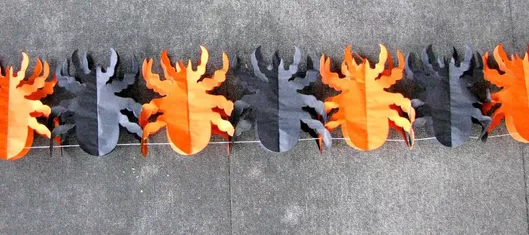 Γιρλάντα Πορτοκαλί Αποκριάτικη για Halloween Σετ 6 Τεμαχίων
