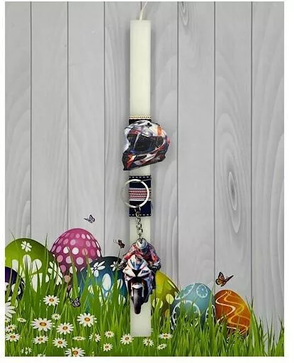 Πασχαλινή Λαμπάδα Στρογγυλή Λευκό