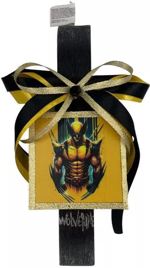 Λαμπάδα Πλακέ Χειροποίητη Αρωματική Wolverine Καδράκι, manufacturer: place, mpn: , 26 cm., 1 τμχ, Πολύχρωμο