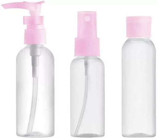 Σετ 3 Πλαστικά Μπουκαλάκια Ταξιδίου 100ml Ροζ Ry18115 Tns 32-950-1313a