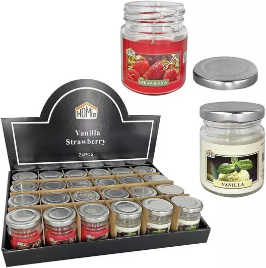 Αρωματικό Κερί HOMie σε Βάζο με Άρωμα Φράουλα 105gr 24τμχ