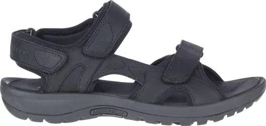 Merrell Sandspur 2 Convert Δερμάτινα Ανδρικά Σανδάλια Μαύρου Χρώματος