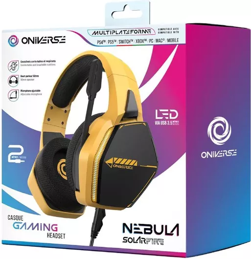 Oniverse Nebula Solarfire Over Ear Gaming Headset με σύνδεση 3.5mm Nebula Arctic White for PC/PS4/PS5/XBOX