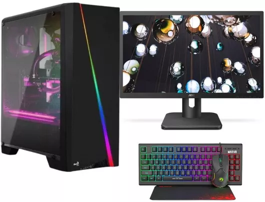 Desktop PC Vengeance Cylon Ryzen 5-5600G/8GB DDR4/240GB SSD/No OS με Οθόνη Full HD 22"