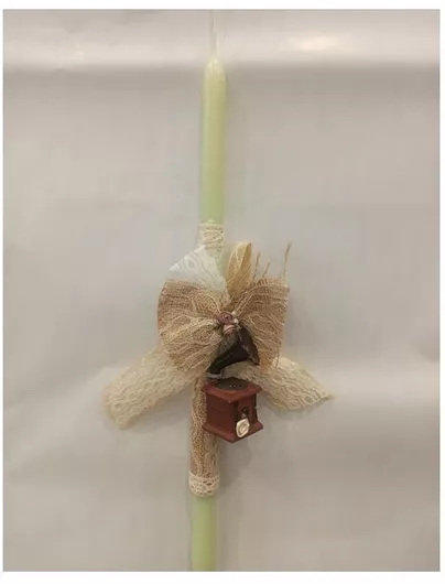 Πασχαλινή Λαμπάδα Στρογγυλή Χειροποίητη