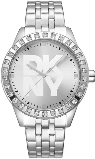 Γυναικείο Ρολόι DKNY Parsons με Ασημί Μεταλλικό Μπρασελέ