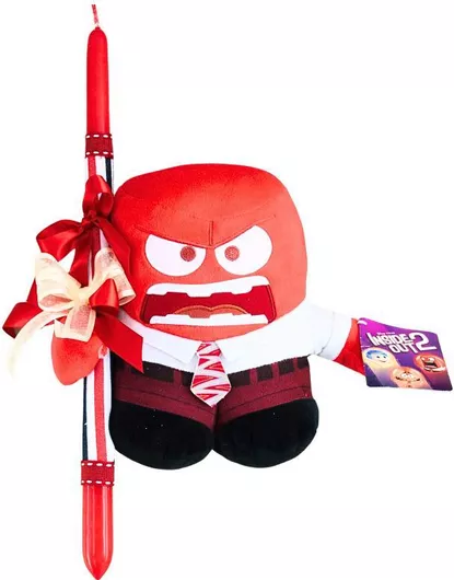 Πασχαλινή Λαμπάδα Θυμός Μυαλά Κουβαλάς Inside Out Λούτρινο 19cm