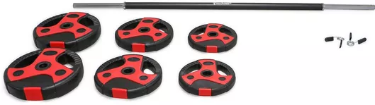 Μπάρα MegaFitness Ίσια Φ25mm Σετ με Βάρη 25kg με Κολάρα Μανταλάκια