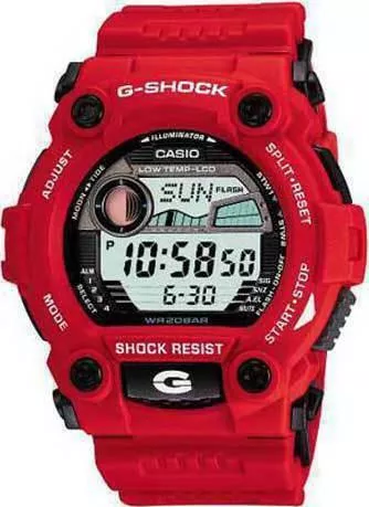 Ανδρικό Ρολόι Casio G-Shock Ψηφιακό Χρονογράφος Αυτόματο με Κόκκινο Καουτσούκ Λουράκι