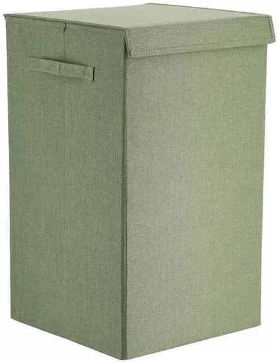 Καλάθι Απλύτων Atmosphera Υφασμάτινο με Καπάκι 35x35x60cm Πράσινο