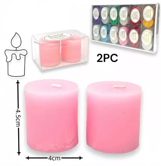 Χριστουγεννιάτικο Κερί Αρωματικά 4.5x4cm 2τμχ. Μοβ