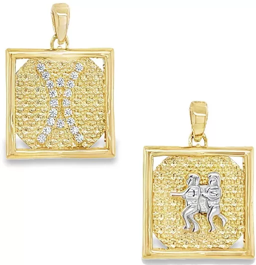 Γούρι Ζώδιο ΔίδυμοςΧρυσό 14Κ με Ζιργκόν Xryseio Charm