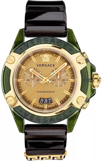 Ανδρικό Ρολόι Versace Active Ανδρικό 44mm Χρονογράφος Μπαταρίας με Μαύρο Καουτσούκ Λουράκι