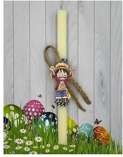 Πασχαλινή Λαμπάδα Πειρατής Στρογγυλή Λευκό