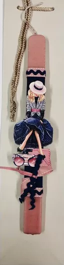 Πασχαλινή Λαμπάδα Στρογγυλή Χειροποίητη