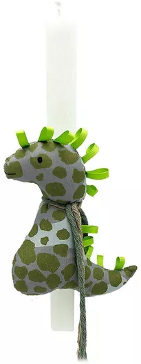 Πασχαλινή Λαμπάδα Δεινόσαυρος Στρογγυλή Αρωματική Λευκό