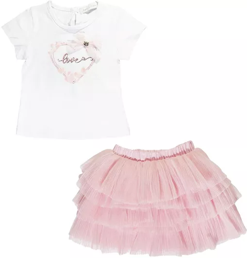 Karino Kids Σετ Παιδικό Καλοκαιρινό 2τμχ με Φούστα Ροζ