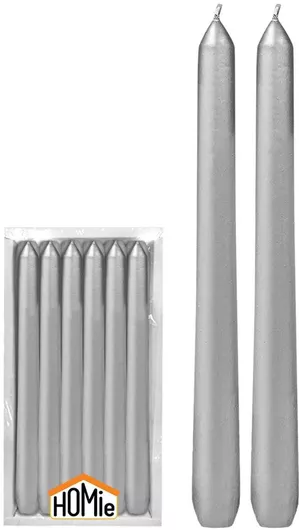 Κερί Κηροπηγίου Βενετσιάνικο 20x22cm Homie 57490 12τεμ Ασημί