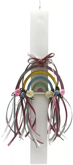 Πασχαλινή Λαμπάδα Στρογγυλή Αρωματική Λευκό