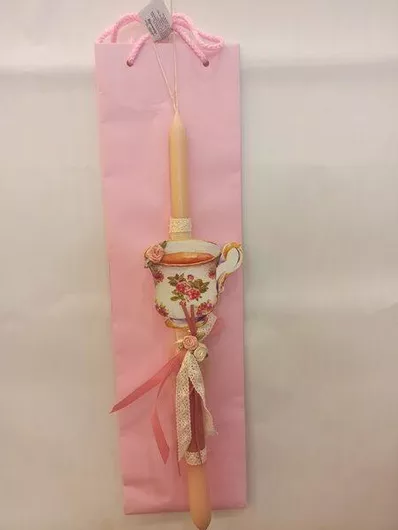 Πασχαλινή Λαμπάδα Στρογγυλή Χειροποίητη