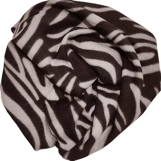Πασμίνα Γυναικεία Διπλής Όψης Μάλλινη Χειμωνιάτικη με Animal Print Ζέβρα Ασπρόμαυρη