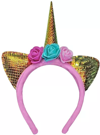 Στέκα Μονόκερος Χρυσός με Λουλούδια Carnavalista 1 Τεμάχιο 232603