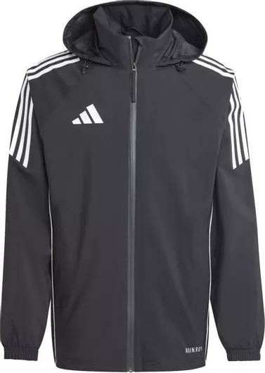 Αδιάβροχο Παιδικό Αθλητικό Μπουφάν Dri-Fit Αντιανεμικό με Επένδυση & Κουκούλα Μαύρο Tiro