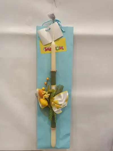 Πασχαλινή Λαμπάδα Στρογγυλή Χειροποίητη