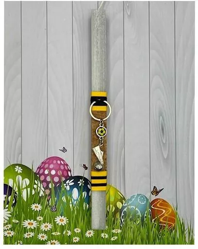 Πασχαλινή Λαμπάδα Στρογγυλή Γκρι