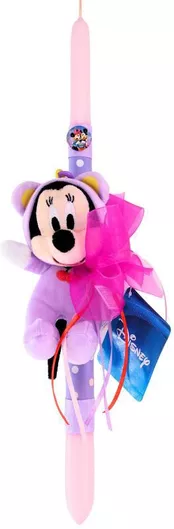 Πασχαλινή Λαμπάδα Μπρελόκ Minnie Mouse Disney Λούτρινο 15cm 1τμχ Μοβ