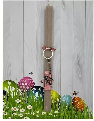 Πασχαλινή Λαμπάδα Στρογγυλή Ροζ