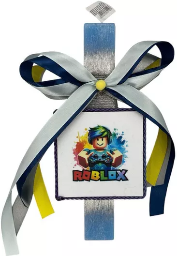 Λαμπάδα Πλακέ Αρωματική Χειροποίητη Roblox, Κατασκευαστής , MPN , 26 cm., 1 τεμάχιο, Πολύχρωμη