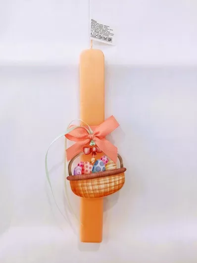 Πασχαλινή Λαμπάδα Στρογγυλή Πορτοκαλί