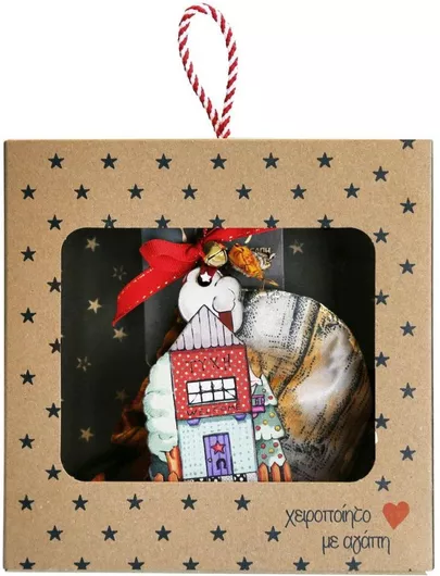 Γούρι Interni Oggi Σπίτι από Ξύλο Πολύχρωμο 17.5x18cm