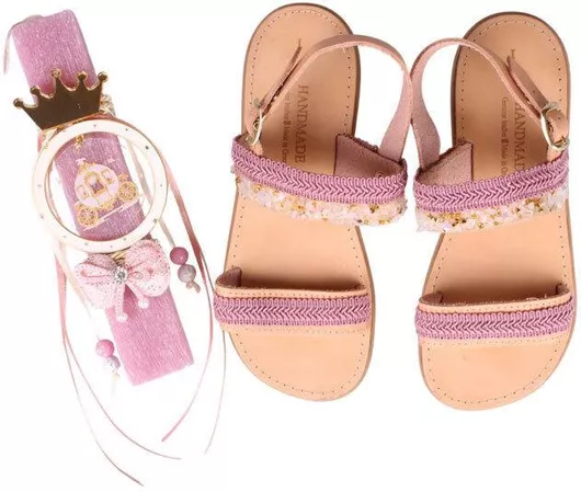 Πασχαλινή Λαμπάδα Στρογγυλή Χειροποίητη Μπεζ