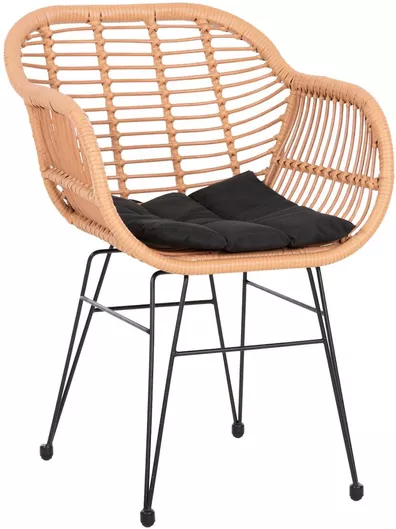 Πολυθρόνα Εξωτερικού Χώρου Μεταλλική με Μαξιλάρι 58x59x82cm μπεζ