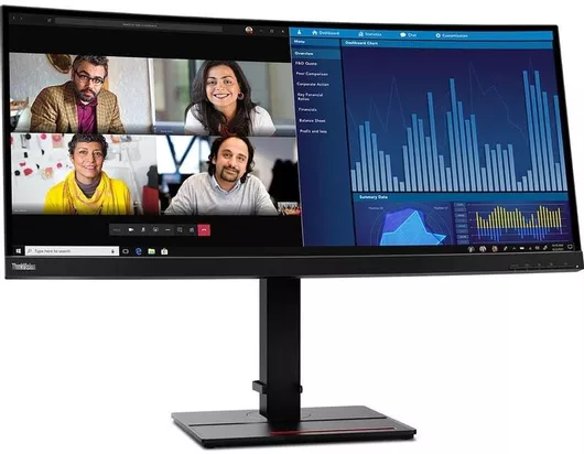 Lenovo ThinkVision P34w-20 Ultrawide IPS Monitor 34" QHD 3440x1440 με Χρόνο Απόκρισης 4ms GTG