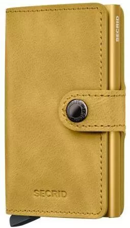 Ανδρικό Πορτοφόλι Secrid Miniwallet Vintage με RFID & Μηχανισμό Slide Κίτρινο