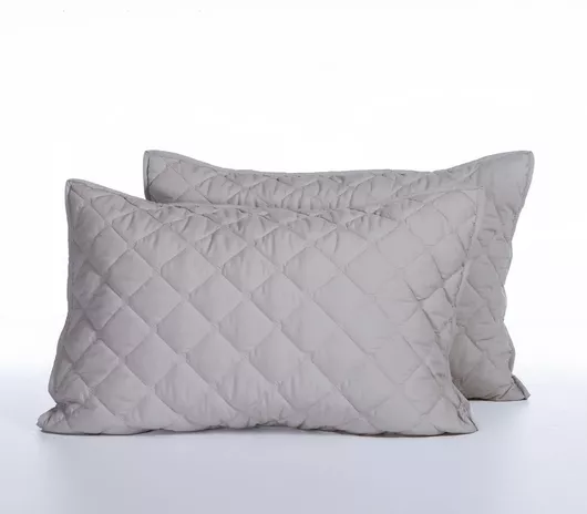 Σετ Μαξιλαροθήκες Nef-Nef Homeware Olga με Φάσα Καπιτονέ 52x72cm Grey
