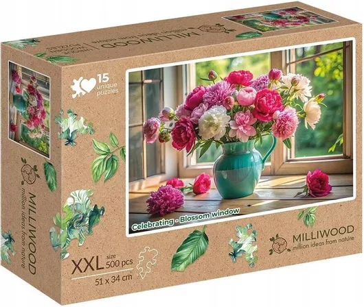 Παζλ Alexander Drewniane Milliwood Γιορτάζοντας Ανθισμένο Παράθυρο 500 Κομμάτια