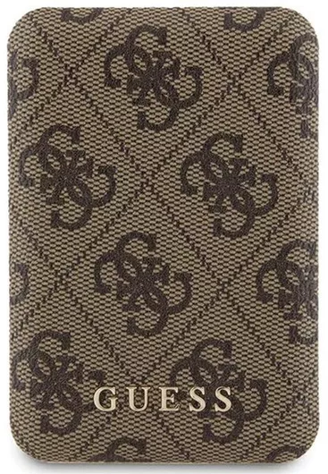 Guess Metal Logo MagSafe Power Bank 5000mAh 15W με Θύρα USB-A & Θύρα USB-C Καφέ