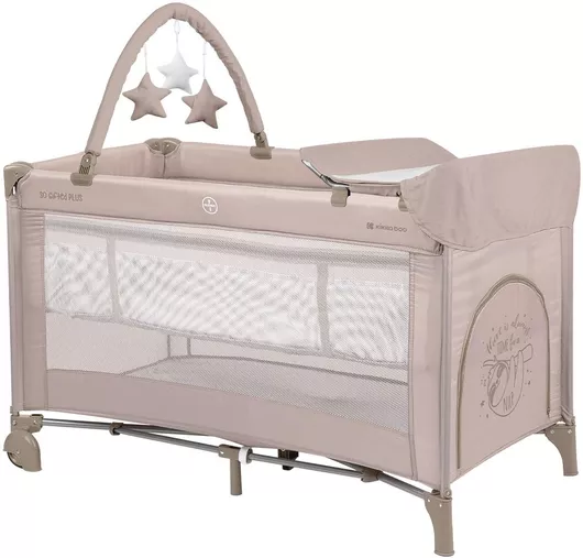 Παρκοκρέβατο Kikka Boo So Gifted Plus 2 Επιπέδων με Αλλαξιέρα & Στρώμα 65x125cm Μπεζ