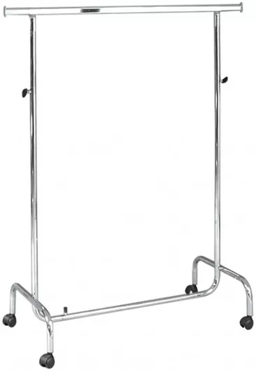 Τροχήλατη Κρεμάστρα Δαπέδου από Μέταλλο σε Ασημί Χρώμα 100x200cm